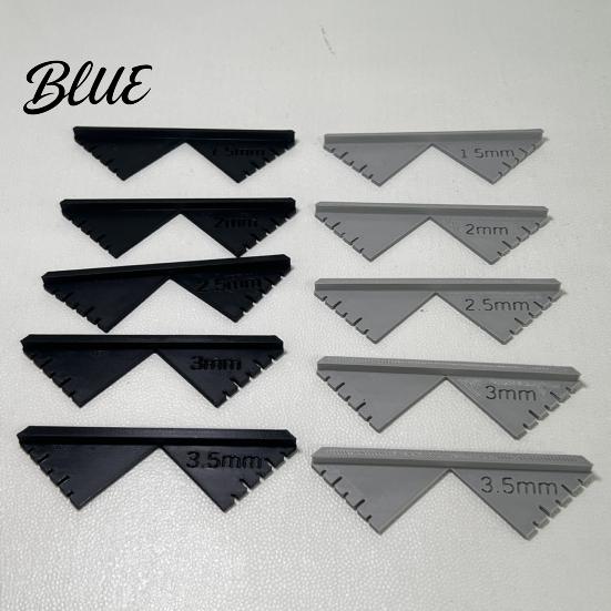 Bookbinding Corner Cutting Hardened Plastic Jigs Tools Binding Jig 5Pcs/Set 1.5mm 2mm 2.5mm 3mm 3.5mm Measurement Rulers for Album