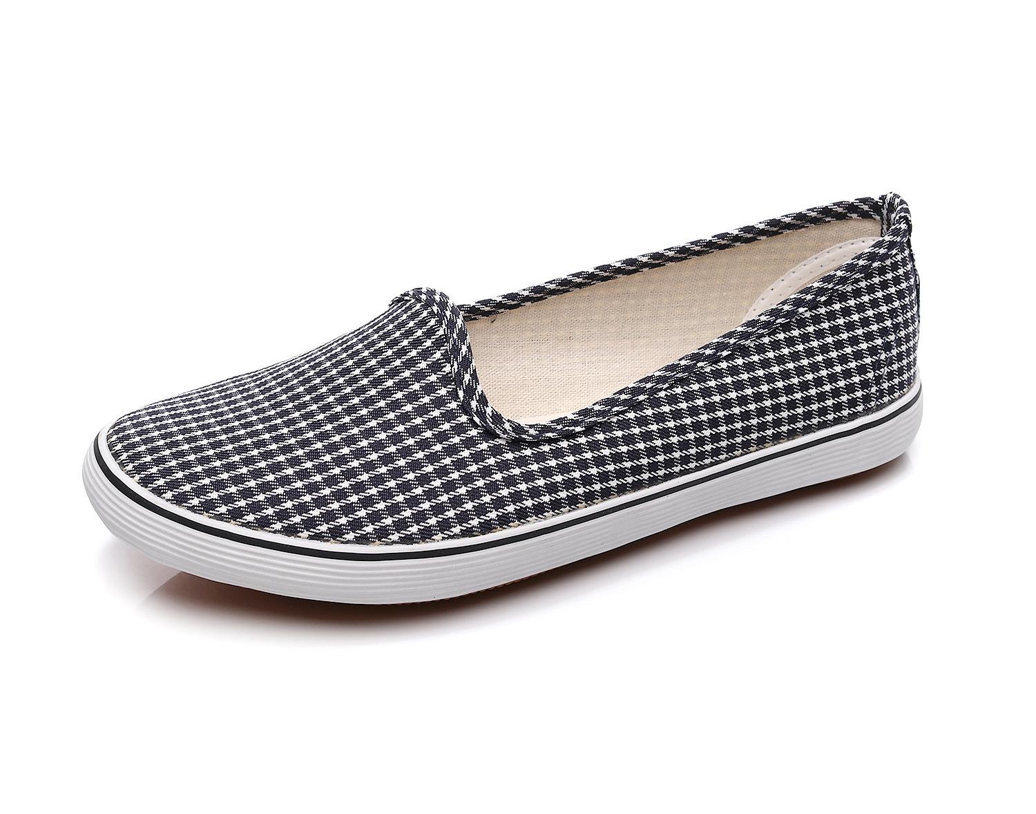 

Женские лоферы без шнуровки с низким берцем в клетку, модные легкие повседневные парусиновые кроссовки для женщин, удобные дышащие прогулочные парусиновые туфли 40