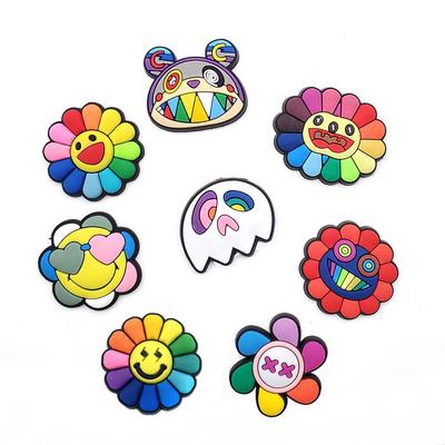 Weiche Gummi Sonnenblumen Cartoon Clog Schnallen - Niedliche, Abnehmbare Blumen Schuhdekorationen