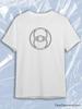 TeeSensation White Crew Neck Short Sleeve T-Shirt with Black Vesica Piscis Overlapping Circles Sacred Geometry Line Art Print