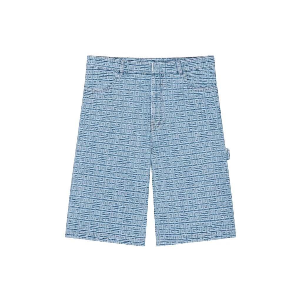 Givenchy 4G Denim Carpenter Bermuda Shorts BM519C50P9-452