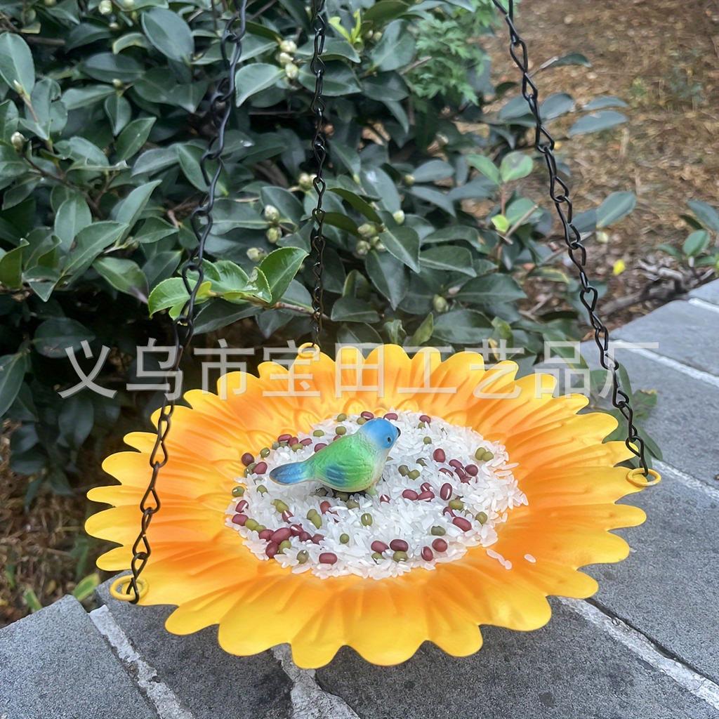 Metallic Iron Sunflower Bird Shape Garden Yard Pendant Garden Yard Anti-squirrel Bird Feeding