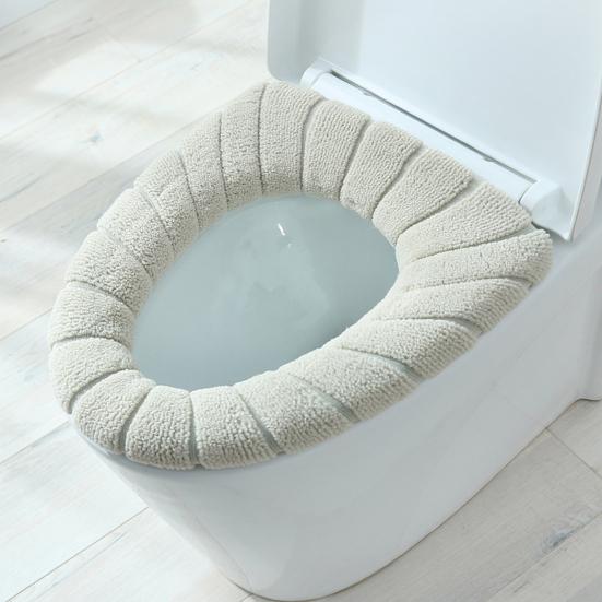 Seat Cushion Soft Texture Keep Warm Fabric Easy Installation Toilet Lid Cover Bathroom Supplies