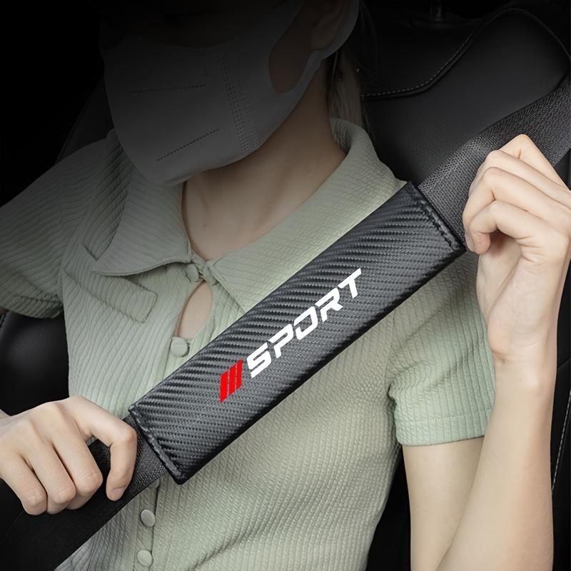 Carbon Fiber Texture Car Seat Belt Shoulder Pad Covers, Stylish Sport Design Universal Seat Belt Pads for All Seasons