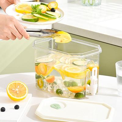 Yousheng Drink Dispenser with Spigot 3.5L Cold Water Pitcher Beverage Liquid Drink Container for Fridge Lemonade Stand Juice Jug