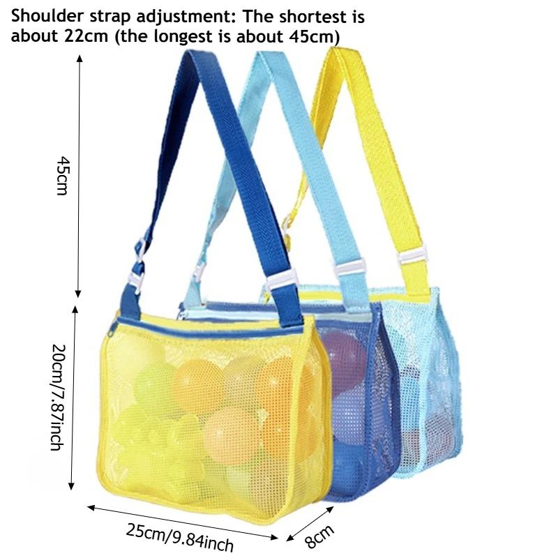 Foldable Sand Away Beach Mesh Bag for Kids, Portable Storage Bag for Beach Toys & Clothes, Versatile Organizer Also Used As Women Cosmetic Makeup Bag