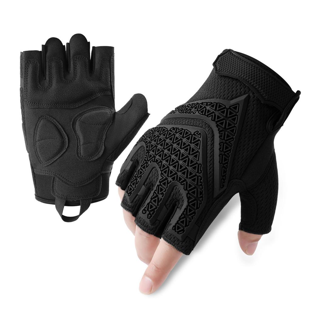 High Quality Lightweight Motorcycle Gloves Winter Daily Use Tactical Protection Half Finger Mittens Breathable Non-Slip Pull-On