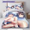 Anime Pattern Bedding Quilt Set Quilt Cover Pillowcase Home Decoration Birthday Gift (1 * Duvet Cover + 2 * Pillowcase, Without Core)
