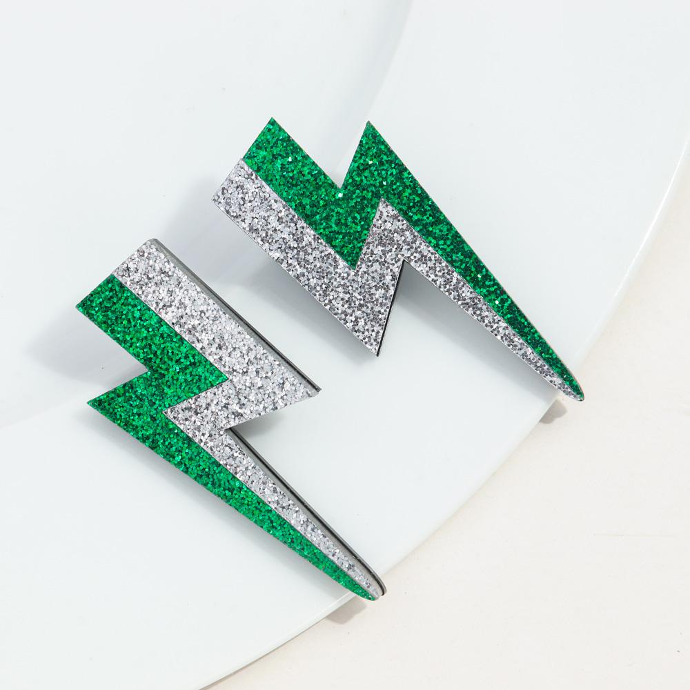New Creative Acrylic Stud Earrings for Women Funny Glitter Multicolor Lightning Drop Earring Punk Trendy Jewelry Gift