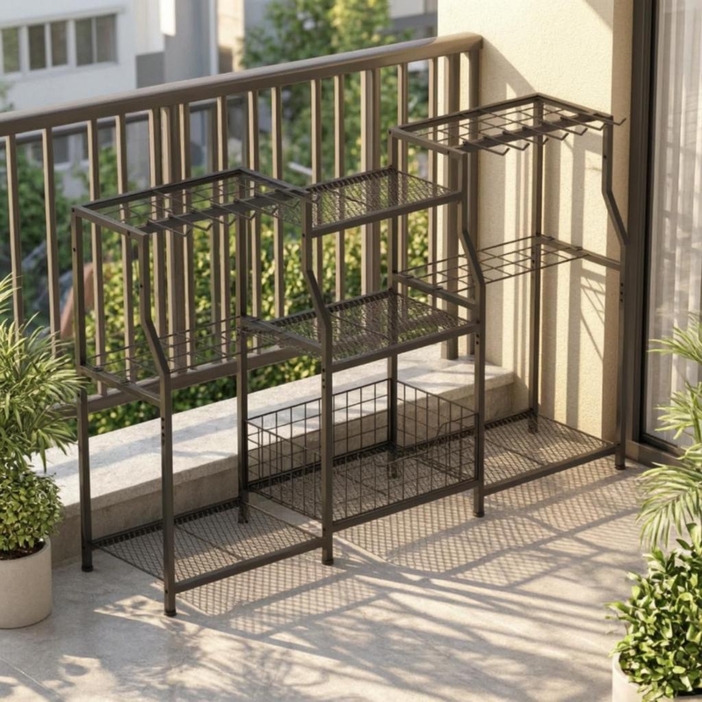 Garden Tool Organizer Heavy Duty Garage Storage Rack with Hooks Space-Saving