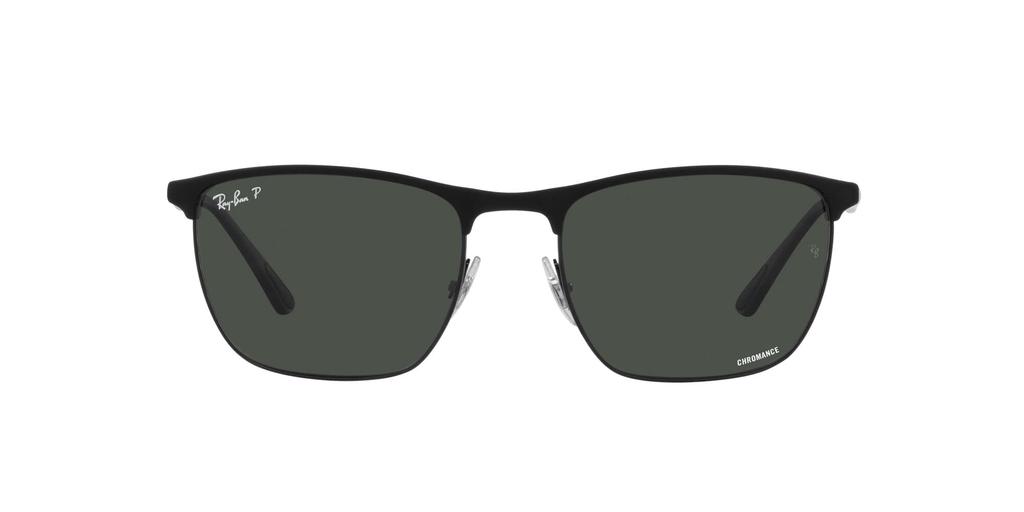 Sunglasses RB3686 Matte Dark Gray Contrast Enhanced Polarized Size 57 Ray-Ban Black/Black/Chromance/Crystal Lenses,