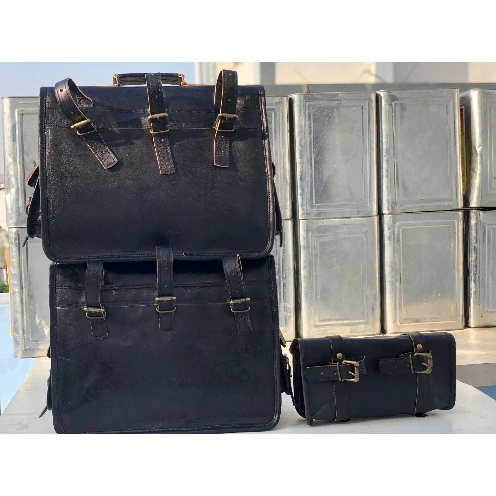 

Кожаные Мотоциклетные 3 Седельные Сумки Три Черные Кожаные Боковые Сумки Кофры