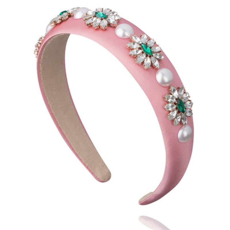 

АВГУСТ АЛИСА Смелая Цветок Кристалл Сатиновая Повязка на Голову [Розовая] ONE