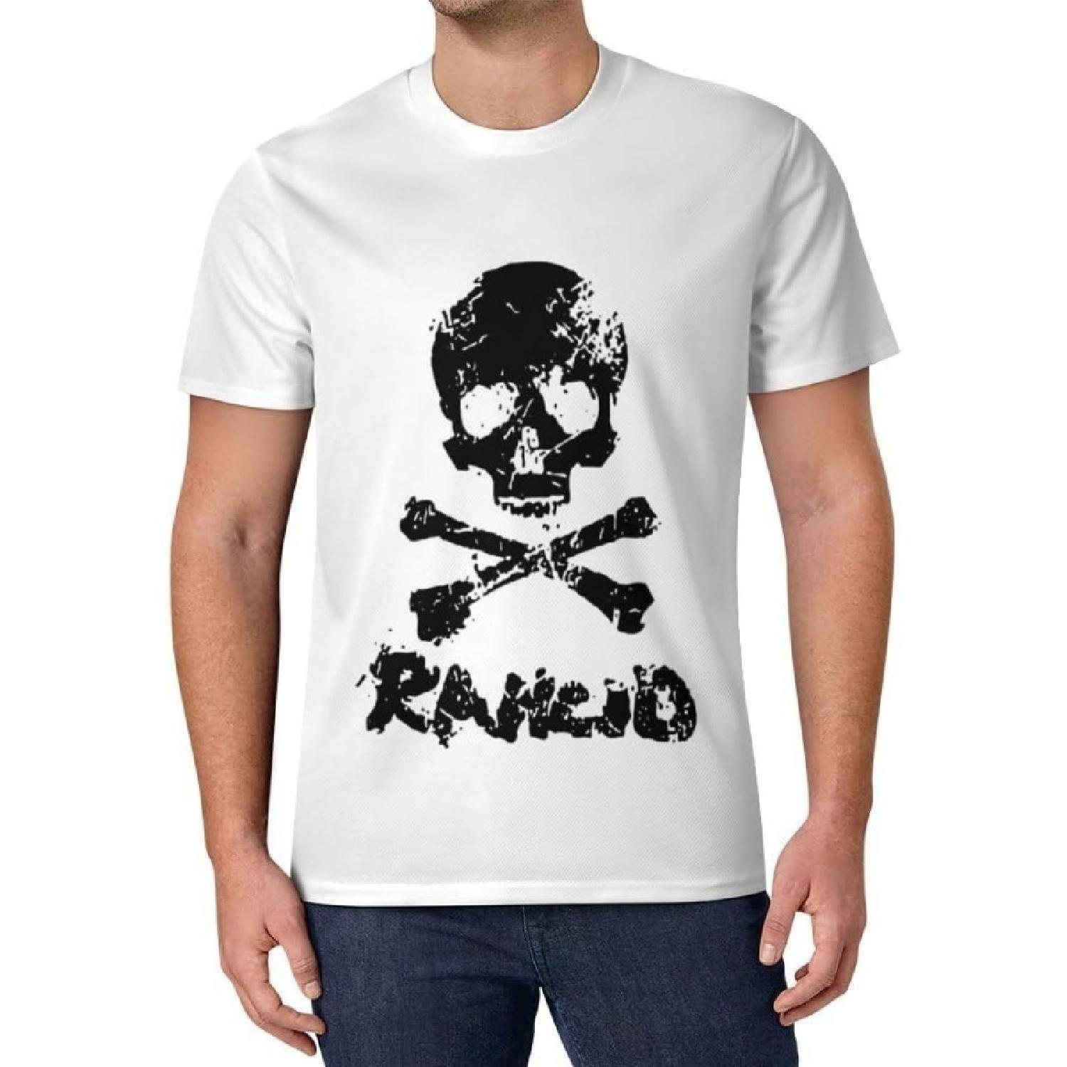 

Agrination Men s Tees Rancid Print Casual Short Sleeve T Shirts Summer Tops XXXXXL білий