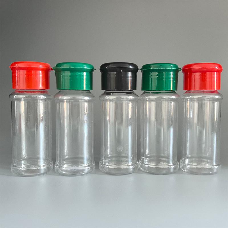 10Pcs Kitchen Salt Pepper Shakers 60/100Ml Plastic Empty Seasoning Storage Bottle