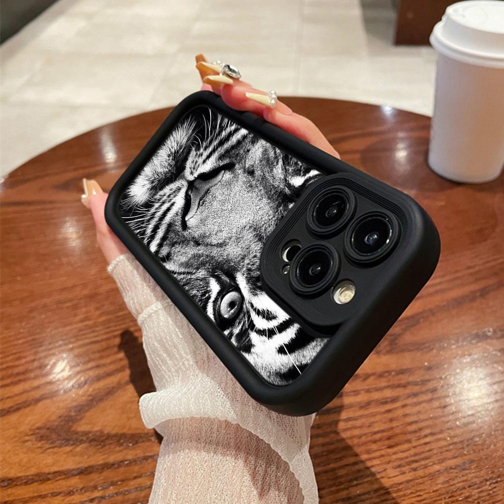 LZ30 Tiger Lion Cat Silicone Phone Case for Samsung A15 A35 S24 S23 Ultra S22 S21 Plus S20 FE A05 A06 A54 A55 A53 A14 M15 Shockproof Back Cover