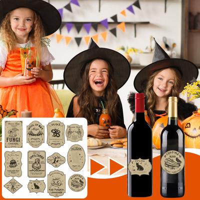 36 Pac Etykiet na Butelki Halloweenowe, Retro Etykiet na Butelki Horrorowe, Etykiet na Butelki Apteczne Halloweenowe, Klasyczne Etykiet na Wino Horrorowe, Prezenty na Imprezę Halloweenową