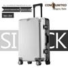 Aluminum-Magnesium Alloy Suitcase with Aluminum Frame, Universal Wheels, Combination Lock - 24" Carry-On for Students & Men's Business Travel.
