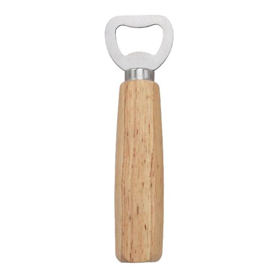 Beer Bottle Opener with Wooden Handle, Stainless Steel Cap Remover, Rustic Bar Tool for Home Kitchen, Gift for Men Dad