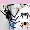 Charmante Schwarze Spinne Halloween Dekoration Modisches Design Spukhaus Requisite Breite 30-125cm