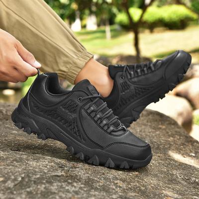 Mannen Leer Wandelschoenen vetersluiting Duurzaam Buiten Sport Mannen Trekking Leer Schoenen mode Klimmen Jacht Sneakers grote maat 48