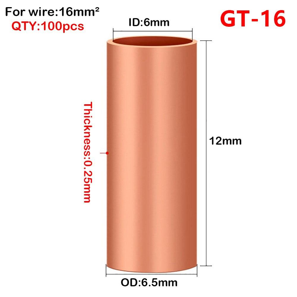 100Pcs Hole Passing GT Copper Terminal Connecting Tube GT Sleeve Tube  Terminal Block