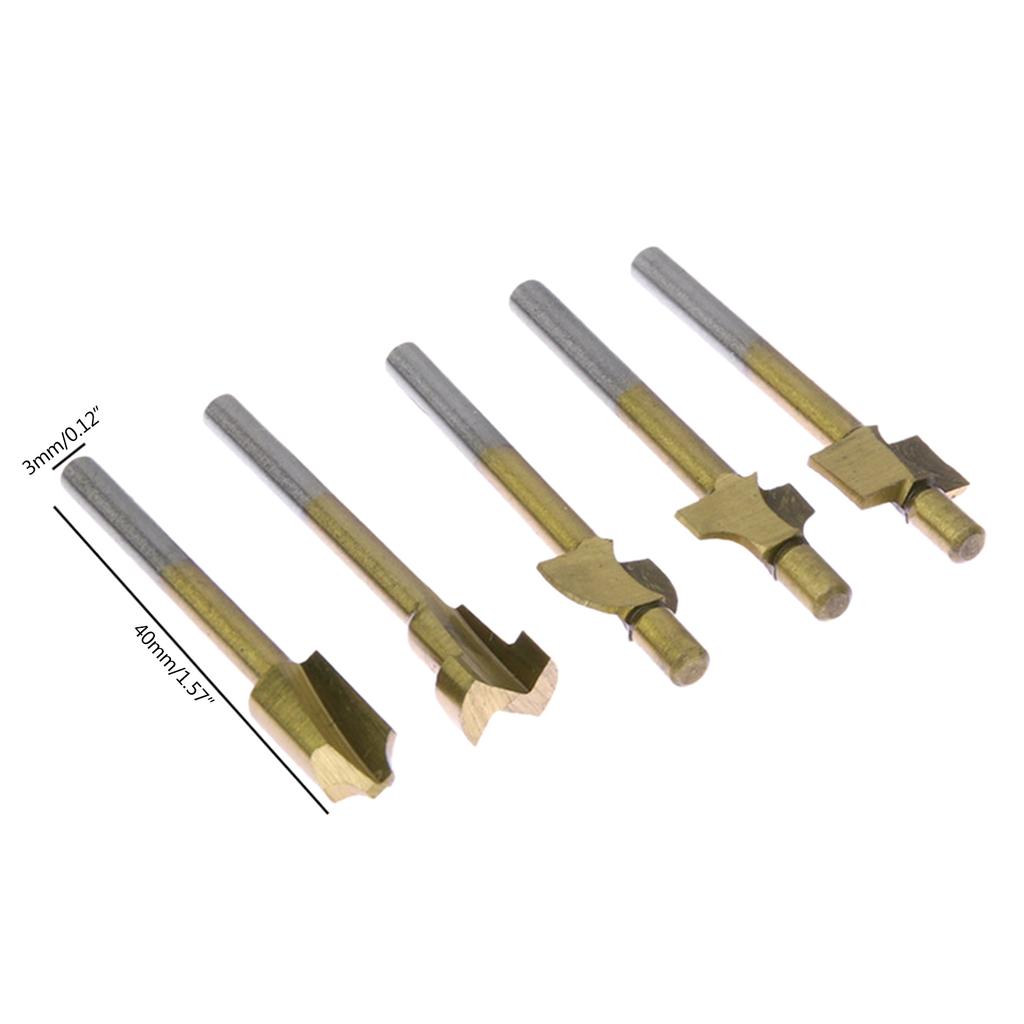 10 ks/lot 1/8" Frézy Dřevoobráběcí Frézovací Rotační Nástrojová Sada 3mm Stopky Truhlářské Frézy Pro Rotační Nástroje DIY