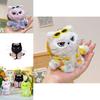 Plush Cat Keychain With Flower Shirt And Sunglasses Design For Cute Gift And Bag Decoration