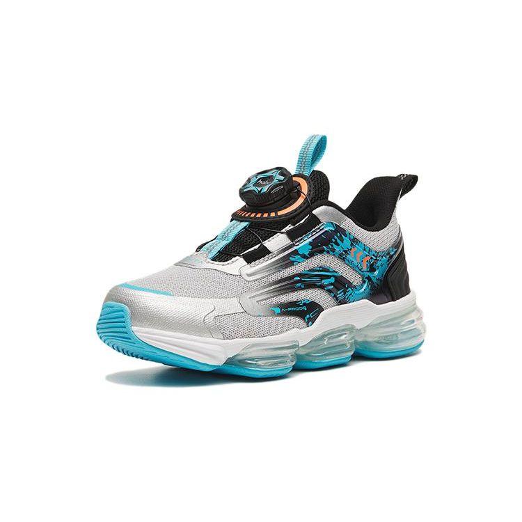 Anta Antiskid Wear-Resistant Low-Top Running Shoes Kids Sneakers Blue Silver Black 312319913-5