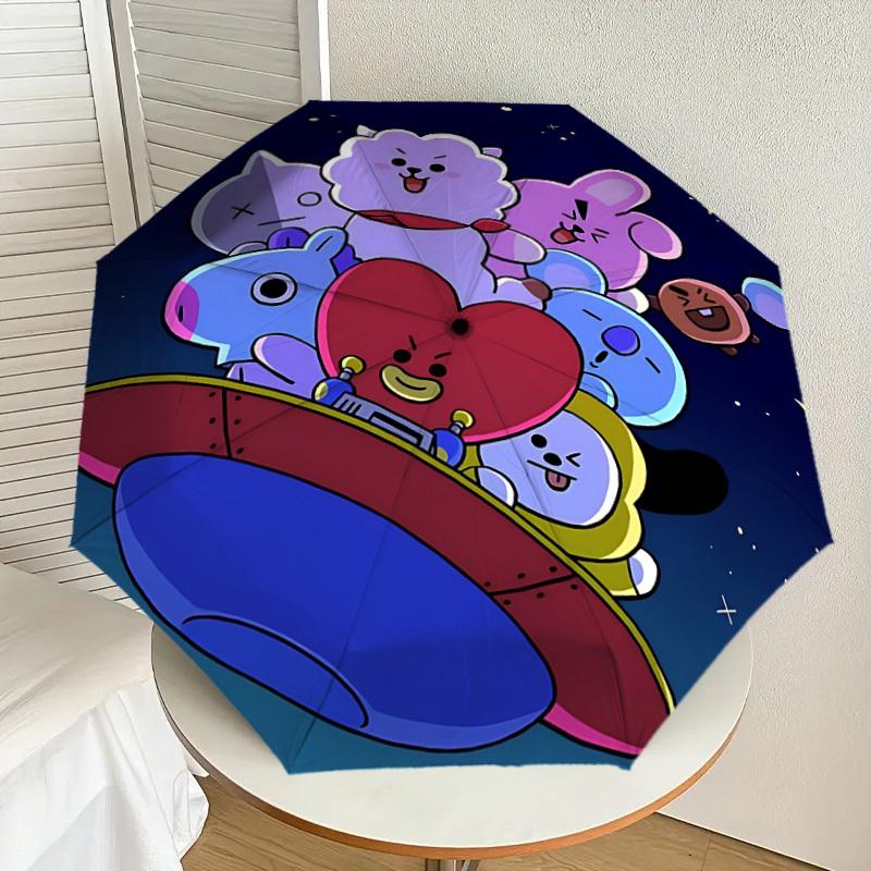 

1PC BT21 Characters Automatic Folding Umbrella | Vibrant Motif & Compact Design for Everyoneyy250930013