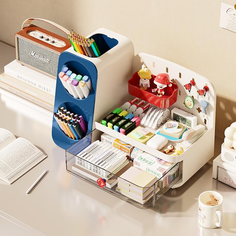 Desktop Storage Box, Student Stationery Organization, Children's Desk, Drawer-type Storage Rack, Office Slanting Pen Holder