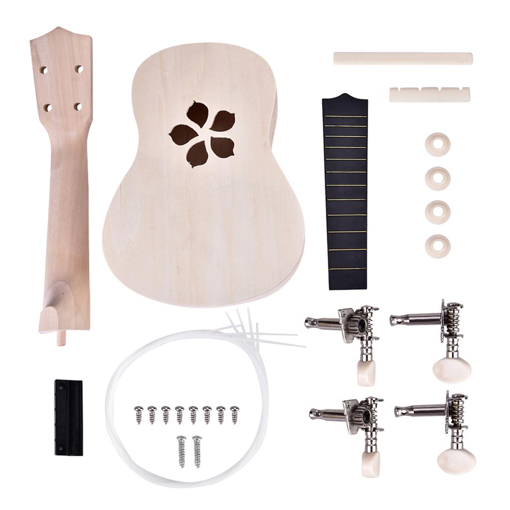 21 Zoll Linde 4 Saiten Ukulele DIY Kit Instrument Zubehör (Blütenblatt)