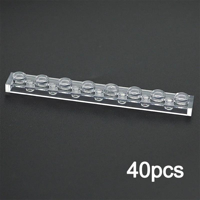 DIY Transparent Thin Plate Figures 3024 3023 Building Blocks 1x1 2X2 1x2 Dot Assemblage Educational Construction Clear Brick Toy