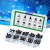 180pcs Push Button Switches Set (10 Varieties) - Tactile Mini Switches In Organizer Case Easy Storage & High-Quality