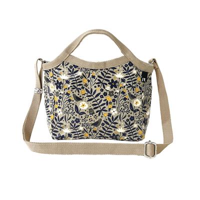 Laminated Front Side Horizontal Shoulder Tote Bag Habituel Mini HABITUEL 02 Pecking Bird [Rootote] Women's