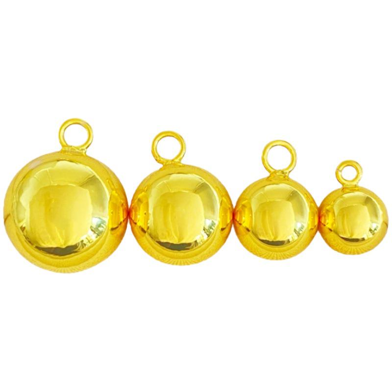 Gold-Plated Hollow Ball Pendant Beads for Jewelry: Necklace, Bracelet, Earrings - Various Sizes for DIY.