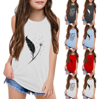 Mädchen Kinder Sommer Rundhals Ärmellose Shirts Tanktops