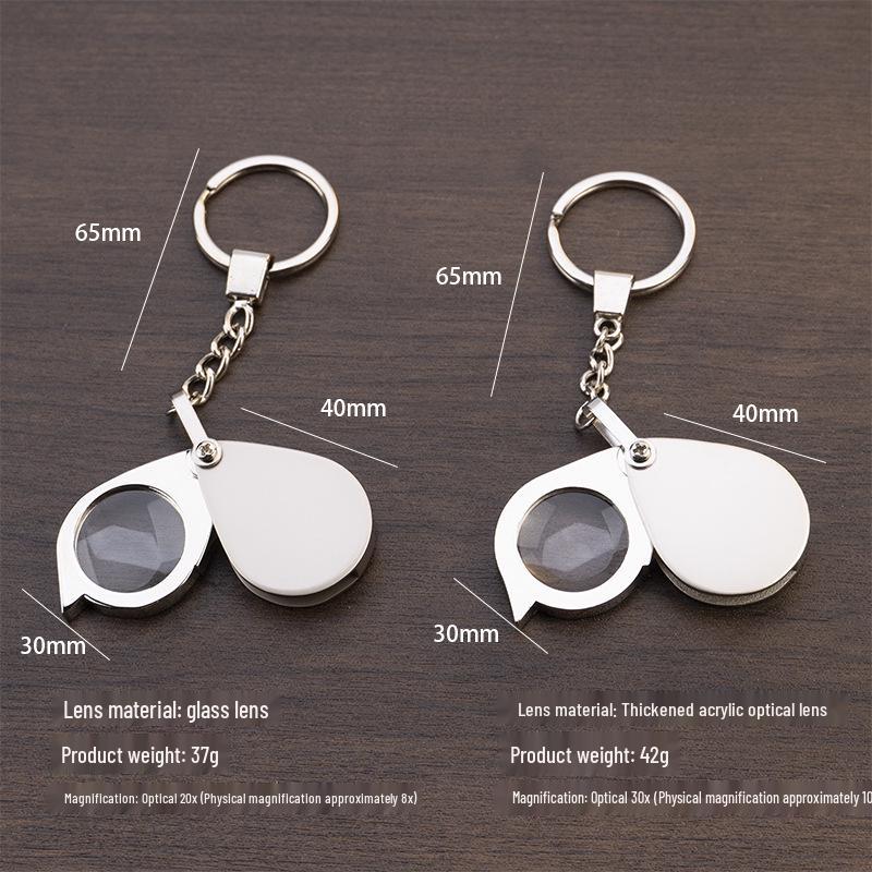 Sank High-Quality 30X Foldable Metal Keychain Magnifier for Reading Small Print