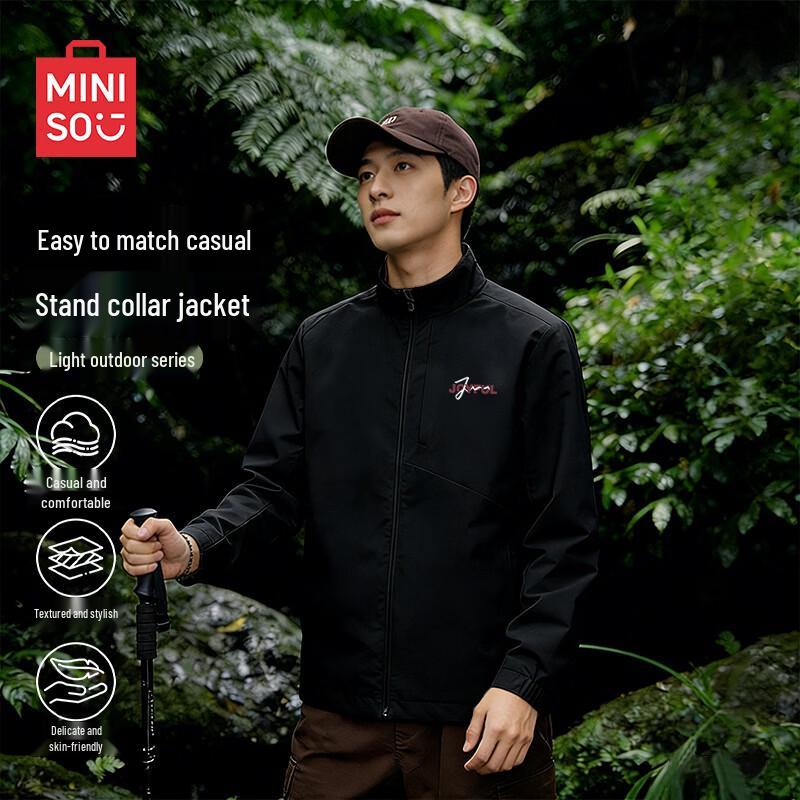 MINISO Men s Stand-Collar Windbreaker Jacket L