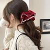 Melodio 2 Pcs Velvet Scrunchies with Pearl Trim, Elegant Pearl-Edged Velvet Hair Ties, Soft Elastic Ponytail Holders, Luxury Hair Accessories for W