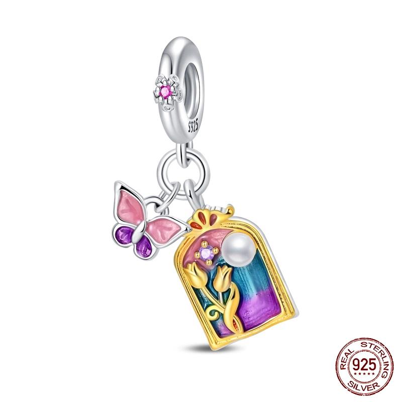 Copper Metal Trendy Fashion Glowing Spaceship Astronaut Bunny Planet Charm Bead Components Bead Components Compatible With Brand Authentic Original