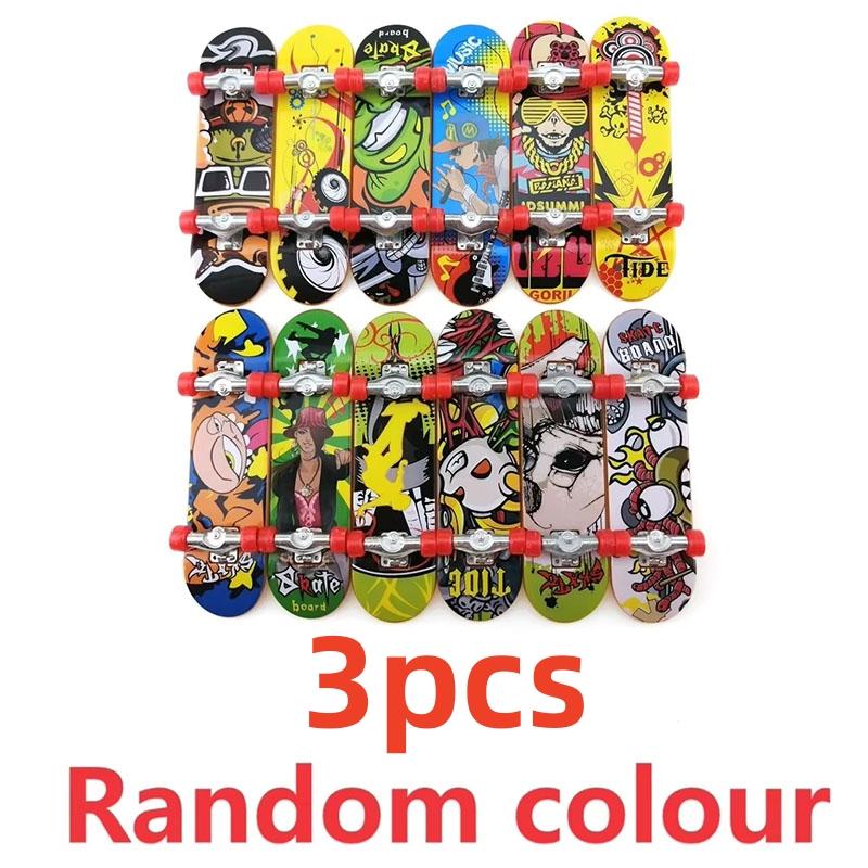 

3 Pcs Fingerboard Finger Scooter Mini Skateboard Deck Alloy/Plastic Antistress Tech Bracket Desktop Panel Non Toys Training