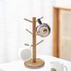 Hölzerner Becher Hänge-Präsentationsständer Trinkgläser Regal mit 6 Haken Baumform Holz Kaffee Tee Tasse Aufbewahrungshalter Ständer