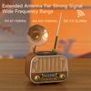 Vícepásmové vintage rádio, přenosné FM AM SW rádio, bezdrátové streamování hudby a přehrávání z TF karty, retro styl pro domácnost/zahradu