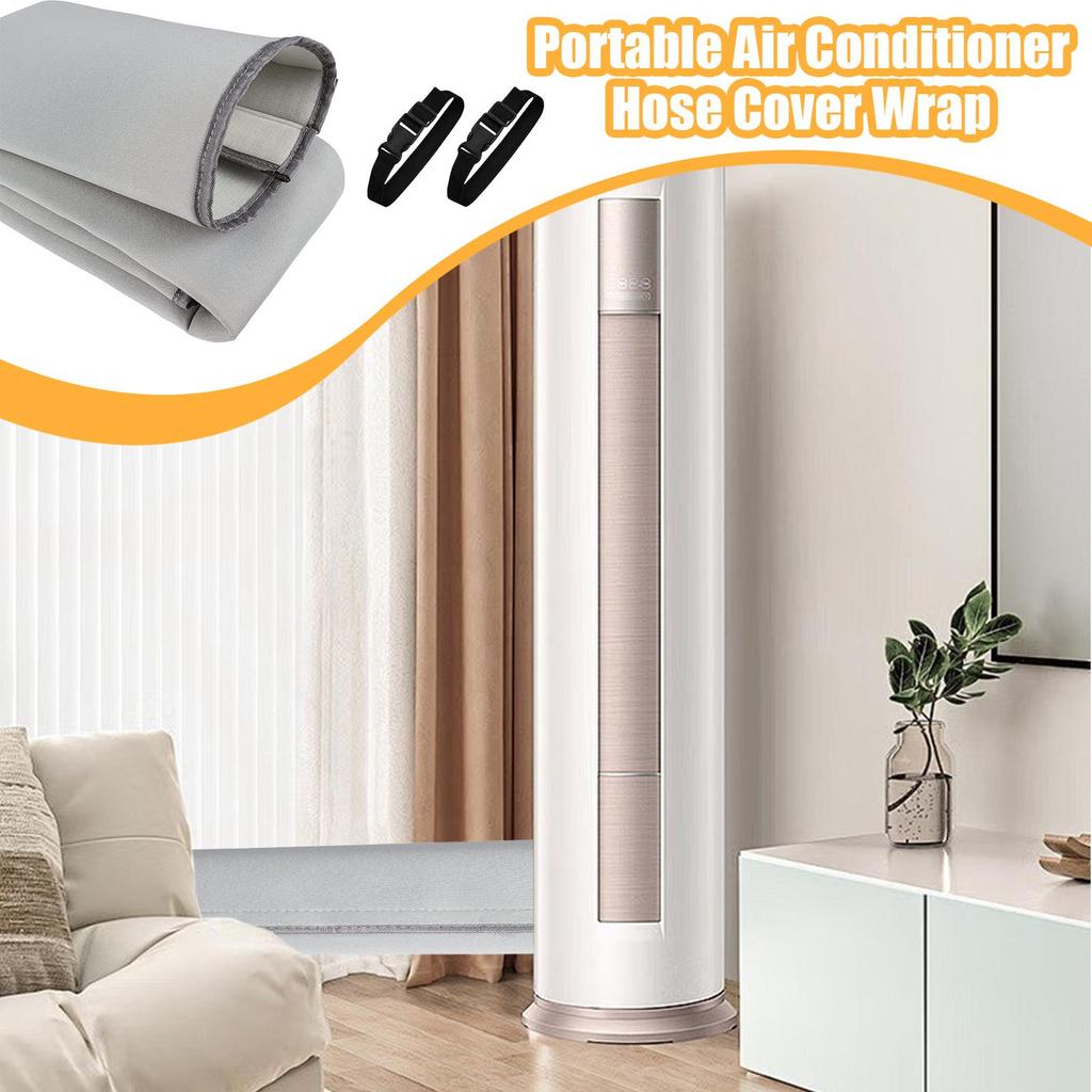 Portable Air Conditioner Hose Cover With 2 Buckle Straps Air Cloth Plate Air Outlet Pipe Tube Hose Easy Installati High Quality