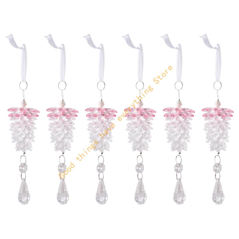 6 Pcs Christmas Tree Decoration Simulated Pinecone Pendant Ornament for Holiday 55KF
