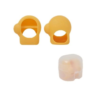 Silicone 100% National Wrist Fixed Both Hands Set Baby Glove Teething + Storage Case Included, Glove Teething + Storage Case, Lemon Yellow, 1 Set