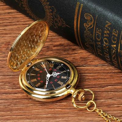 Round Vintage Gold Pocket Watch With Necklace Fob Watches Pocket