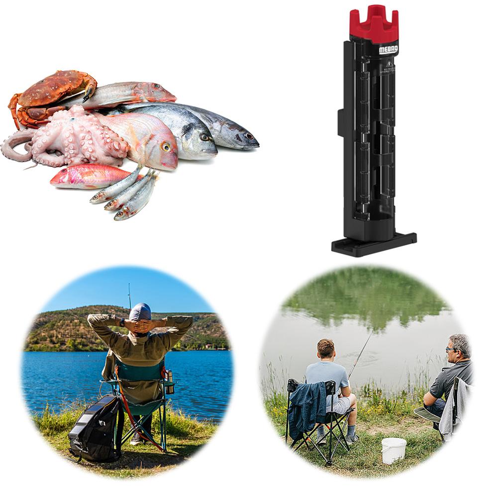 Angelkasten Rutenzubehör Kunststoff-Angelkasten Rutenhalter Fischkasten Rutenhalter für Angelwerkzeugkasten