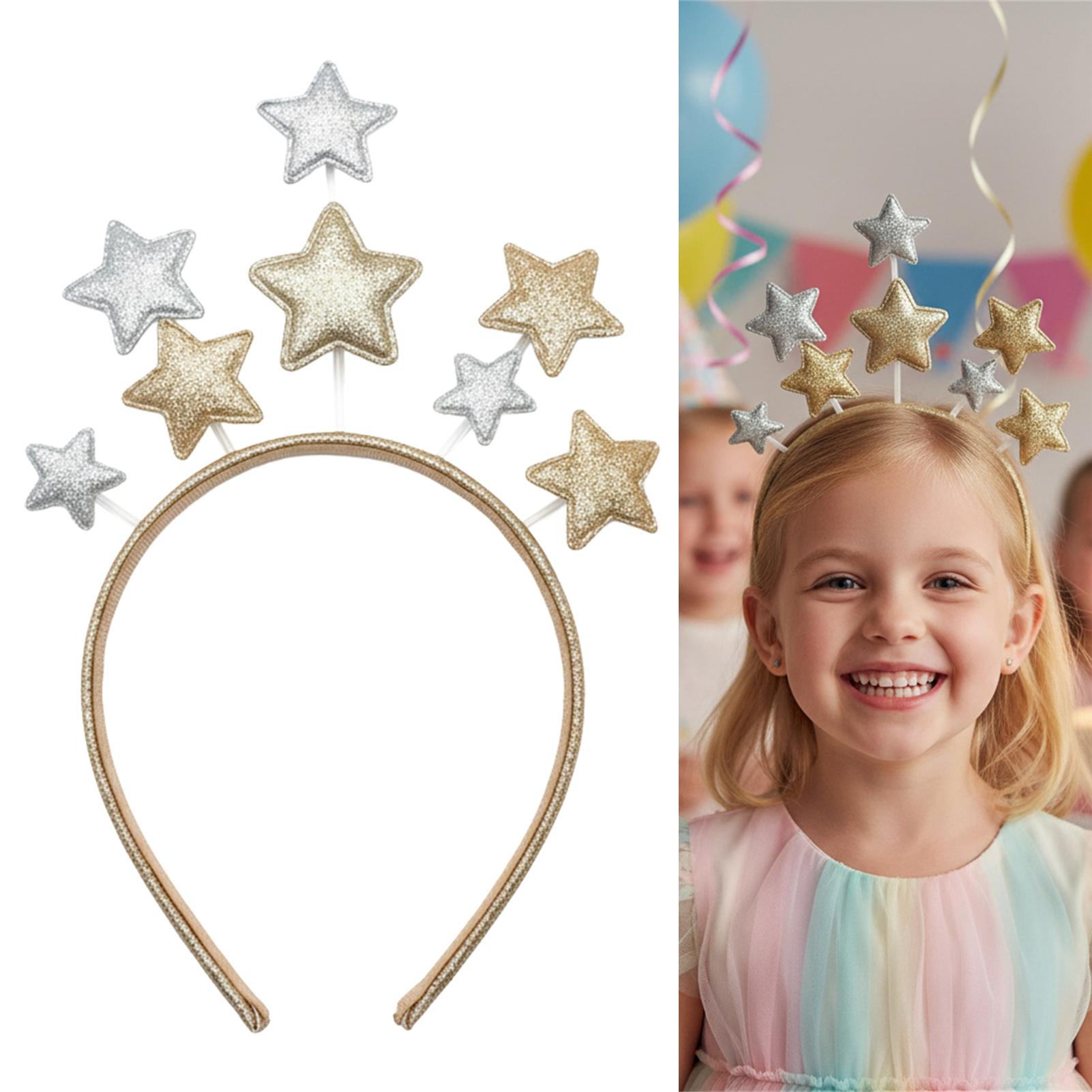 

Glitter Five Point Star Headband For Kids Party Hair Accessories Festival Costume Decor